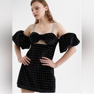 Nocturne Beaded Velvet
Mini Dress - Black M NWT